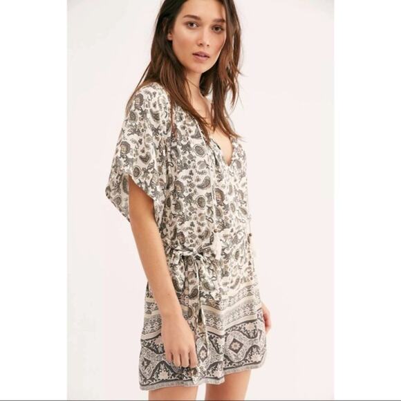 Spell Gypsy Journey Romper Cream Brown Boho Festival NWT Size XS - Picture 4 of 12